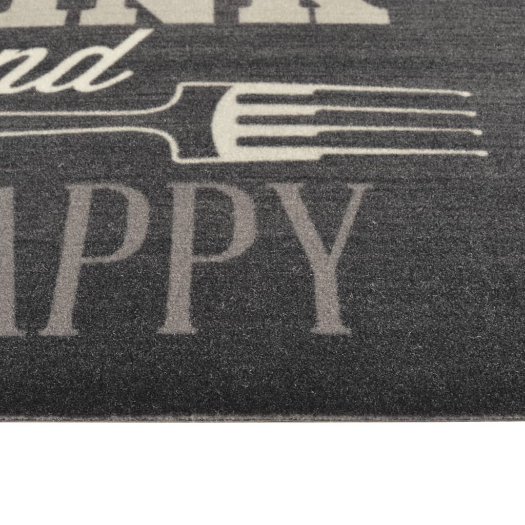 Küchenteppich Waschbar Küche Schwarz 45x150 cm Samt - Pazzar.ch