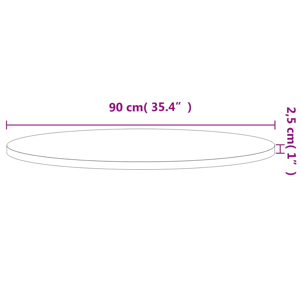 Tischplatte Ø90x2,5 cm Rund Massivholz Buche - Pazzar.ch