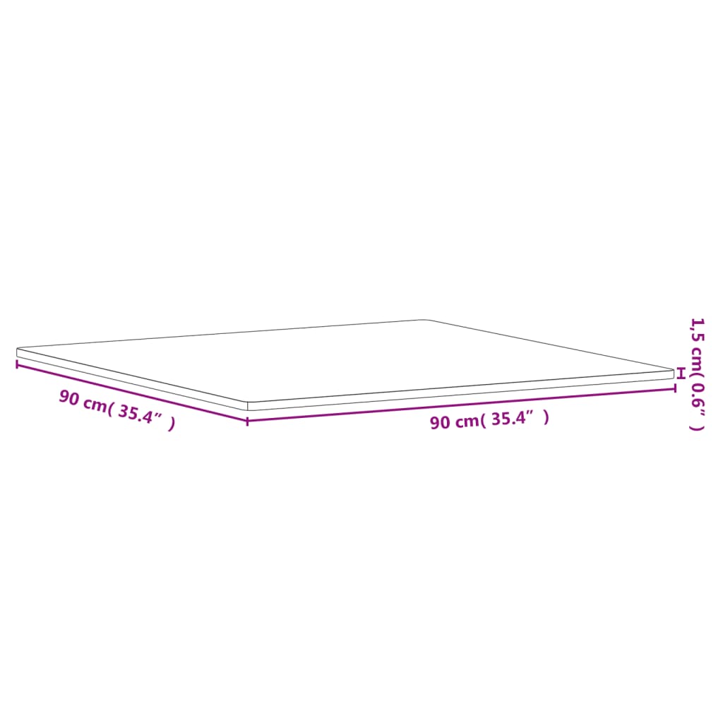 Tischplatte 90x90x1,5 cm Quadratisch Massivholz Buche - Pazzar.ch