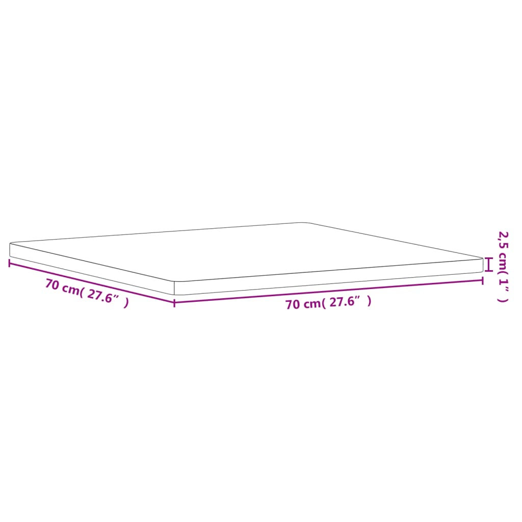 Tischplatte 70x70x2,5 cm Quadratisch Massivholz Buche - Pazzar.ch