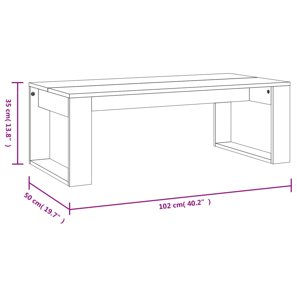 Couchtisch Weiß 102x50x35 cm Holzwerkstoff - Pazzar.ch