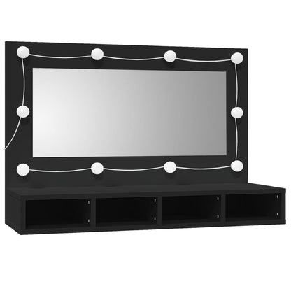 Spiegelschrank mit LED Schwarz 90x31,5x62 cm - Pazzar.ch