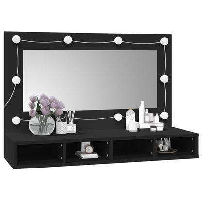 Spiegelschrank mit LED Schwarz 90x31,5x62 cm - Pazzar.ch