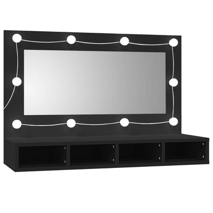 Spiegelschrank mit LED Schwarz 90x31,5x62 cm - Pazzar.ch
