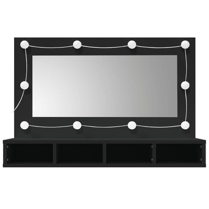 Spiegelschrank mit LED Schwarz 90x31,5x62 cm - Pazzar.ch