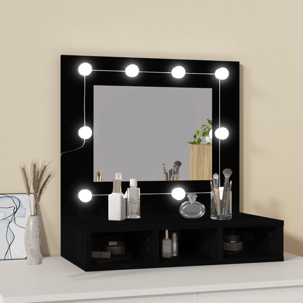Spiegelschrank mit LED Schwarz 60x31,5x62 cm - Pazzar.ch