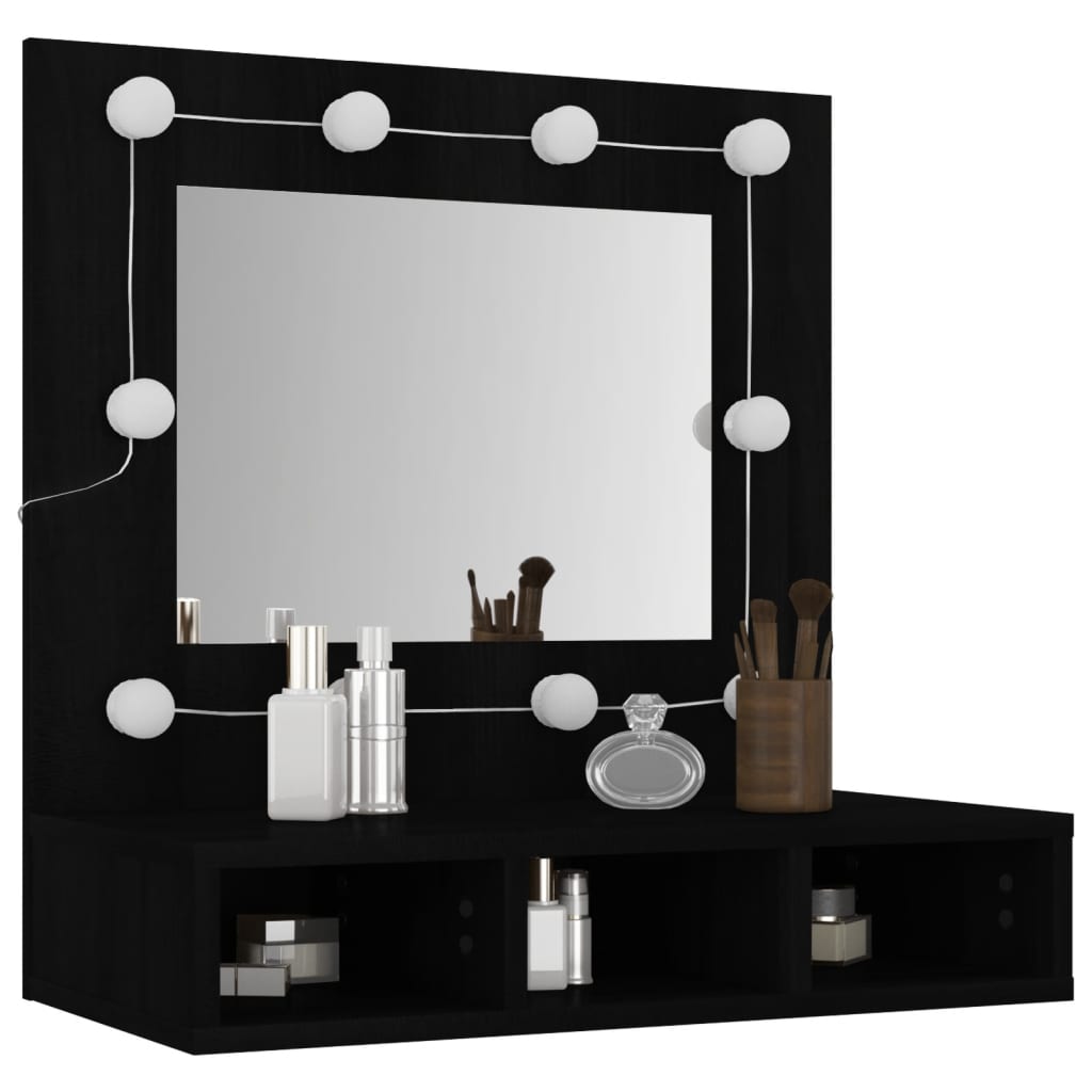 Spiegelschrank mit LED Schwarz 60x31,5x62 cm - Pazzar.ch