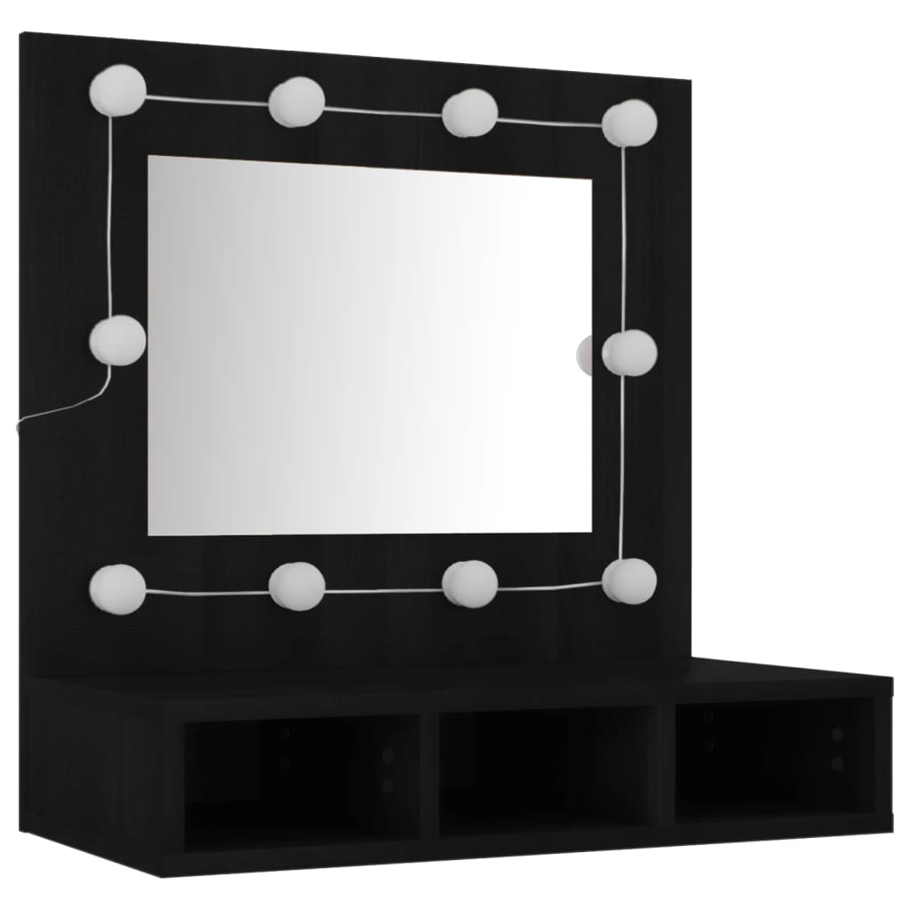 Spiegelschrank mit LED Schwarz 60x31,5x62 cm - Pazzar.ch