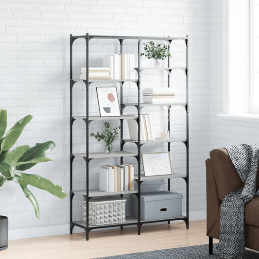 Bücherregal Grau Sonoma 100x32x170 cm Holzwerkstoff und Eisen - Pazzar.ch