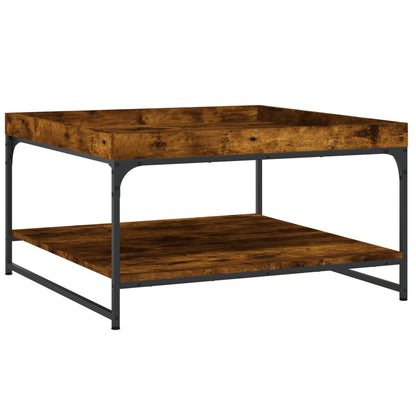 Couchtisch Räuchereiche 80x80x45 cm Holzwerkstoff und Eisen - Pazzar.ch