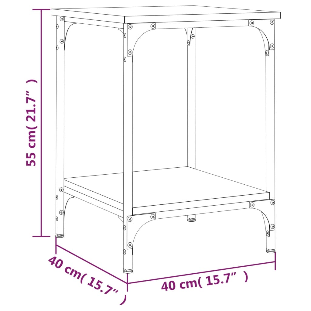 Couchtisch Schwarz 40x40x55 cm Holzwerkstoff - Pazzar.ch