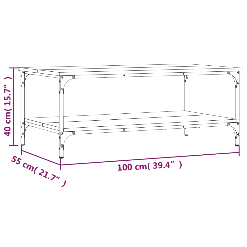 Couchtisch Schwarz 100x55x40 cm Holzwerkstoff - Pazzar.ch