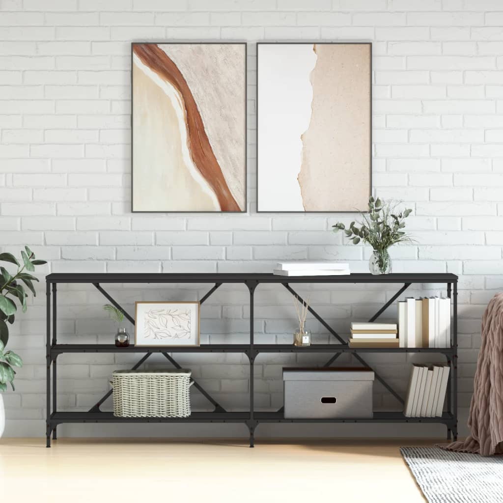 Konsolentisch Schwarz 180x30x75 cm Holzwerkstoff und Eisen - Pazzar.ch