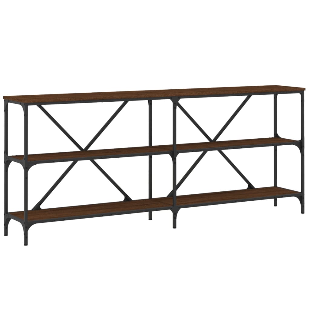 Konsolentisch Braun Eiche 180x30x75 cm Holzwerkstoff und Eisen - Pazzar.ch