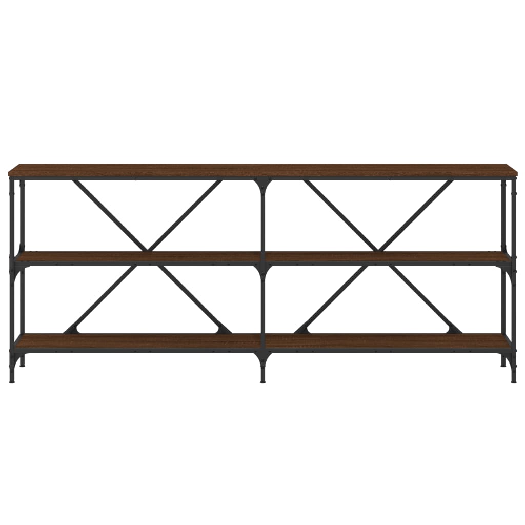 Konsolentisch Braun Eiche 180x30x75 cm Holzwerkstoff und Eisen - Pazzar.ch