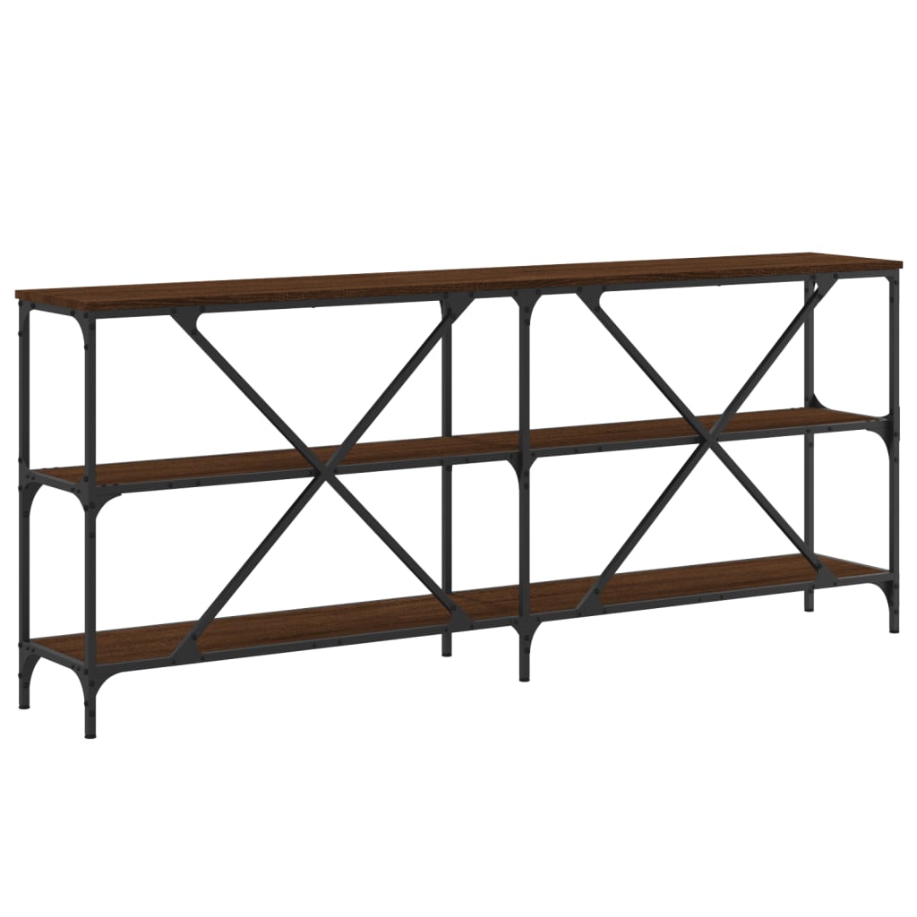 Konsolentisch Braun Eiche 180x30x75 cm Holzwerkstoff und Eisen - Pazzar.ch