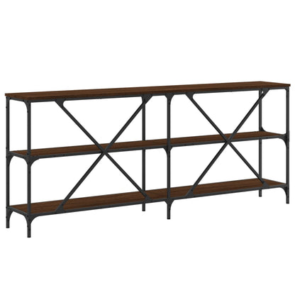 Konsolentisch Braun Eiche 180x30x75 cm Holzwerkstoff und Eisen - Pazzar.ch