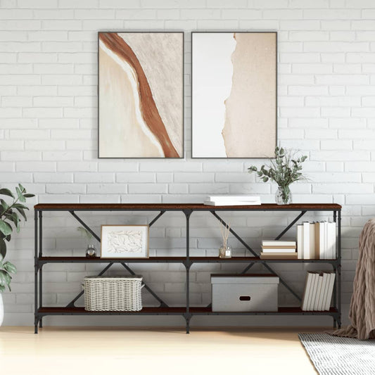 Konsolentisch Braun Eiche 180x30x75 cm Holzwerkstoff und Eisen - Pazzar.ch
