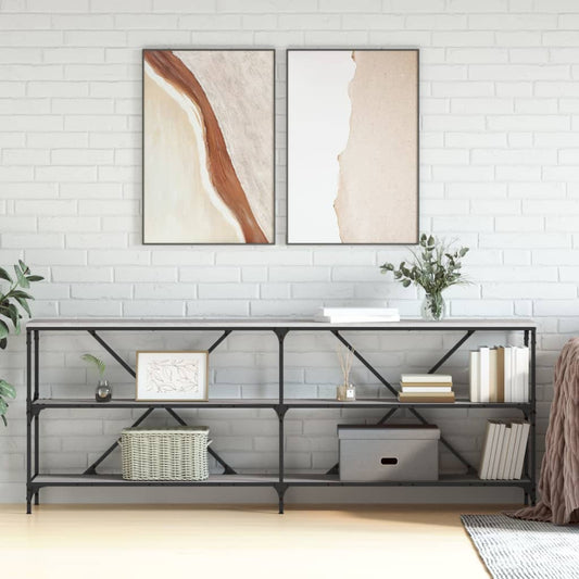 Konsolentisch Grau Sonoma 200x30x75 cm Holzwerkstoff und Eisen - Pazzar.ch