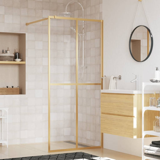 Duschwand für Begehbare Dusche mit ESG Klarglas Golden 80x195cm - Pazzar.ch