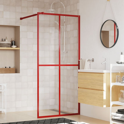 Duschwand für Begehbare Dusche mit ESG Klarglas Rot 100x195 cm - Pazzar.ch