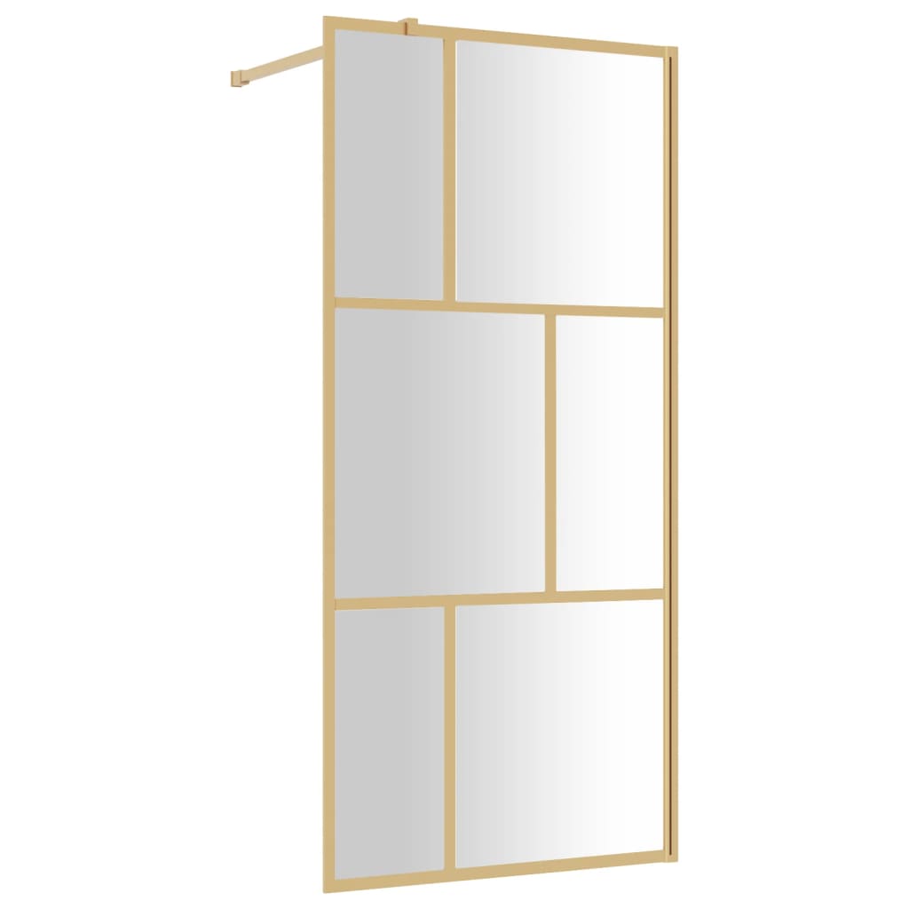 Duschwand für Begehbare Dusche mit ESG Klarglas Golden 90x195cm - Pazzar.ch