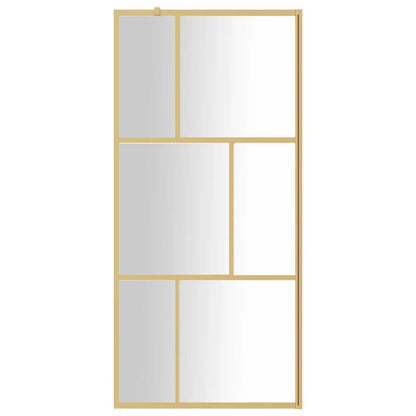 Duschwand für Begehbare Dusche mit ESG Klarglas Golden 90x195cm - Pazzar.ch