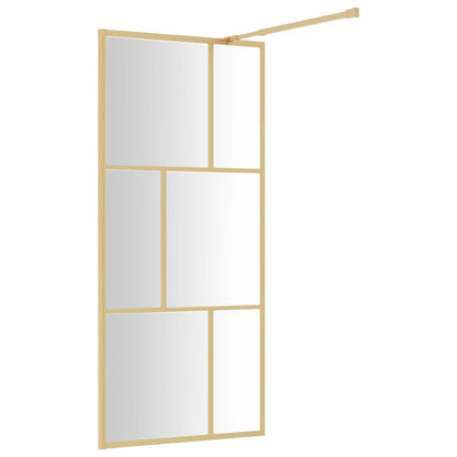 Duschwand für Begehbare Dusche mit ESG Klarglas Golden 90x195cm - Pazzar.ch