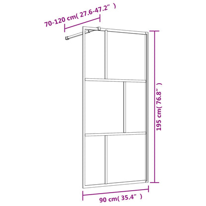 Duschwand für Begehbare Dusche mit ESG Klarglas Golden 90x195cm - Pazzar.ch