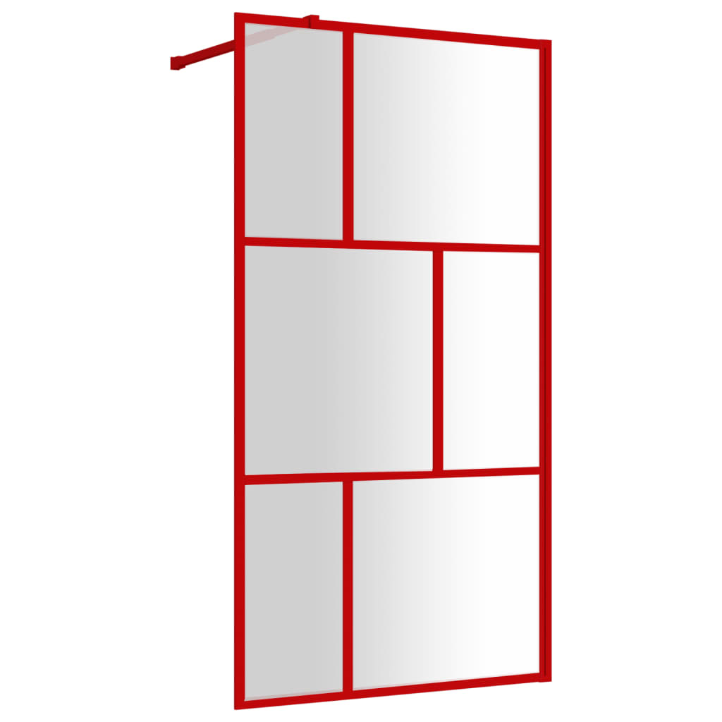 Duschwand für Begehbare Dusche mit ESG Klarglas Rot 100x195 cm - Pazzar.ch