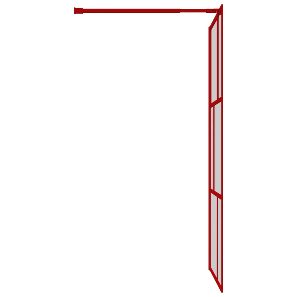 Duschwand für Begehbare Dusche mit ESG Klarglas Rot 100x195 cm - Pazzar.ch