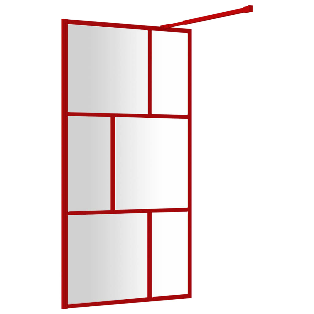 Duschwand für Begehbare Dusche mit ESG Klarglas Rot 100x195 cm - Pazzar.ch