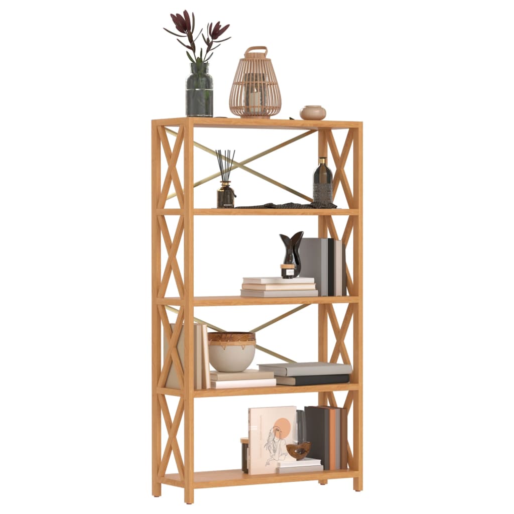 Regal mit 5 Böden 80x30x146 cm Massivholz Eiche - Pazzar.ch