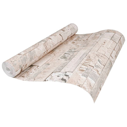 Tapete 3D Stein-Optik Grau und Beige - Pazzar.ch