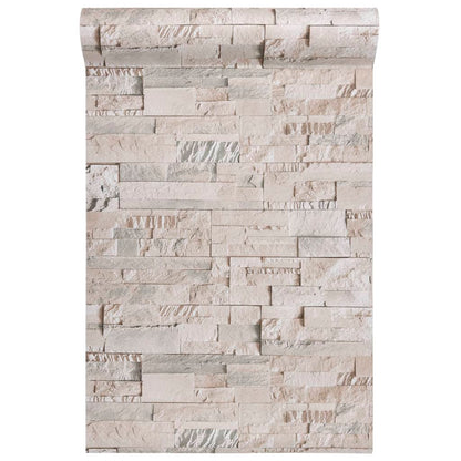 Tapete 3D Stein-Optik Grau und Beige - Pazzar.ch