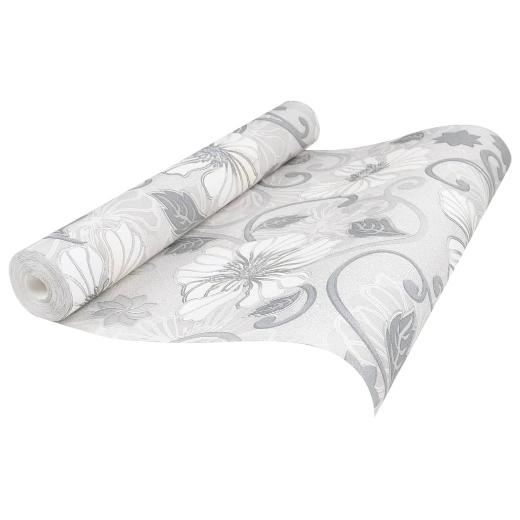 Tapete 3D Blumenmuster Grau - Pazzar.ch