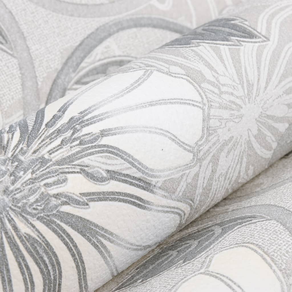 Tapete 3D Blumenmuster Grau - Pazzar.ch