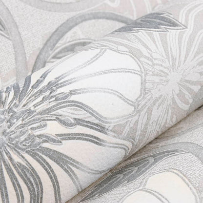 Tapete 3D Blumenmuster Grau - Pazzar.ch