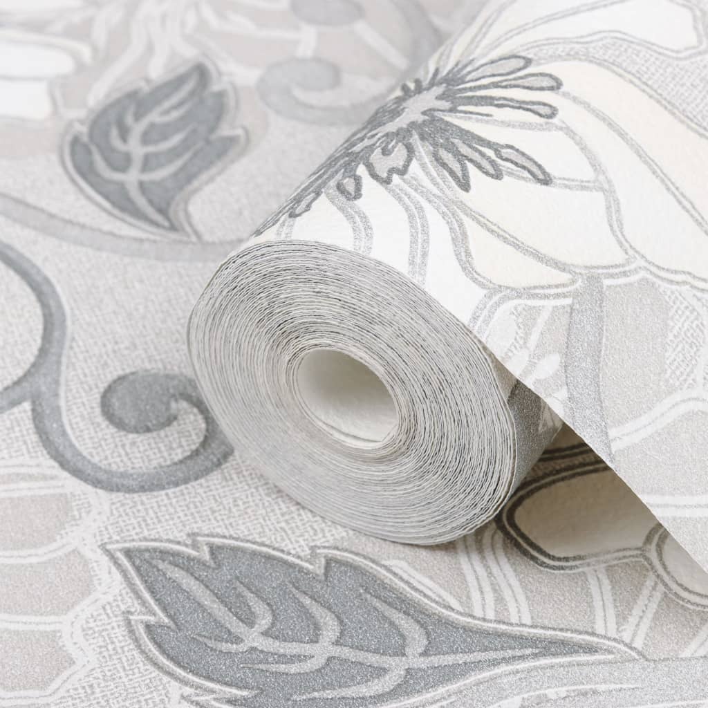 Tapete 3D Blumenmuster Grau - Pazzar.ch