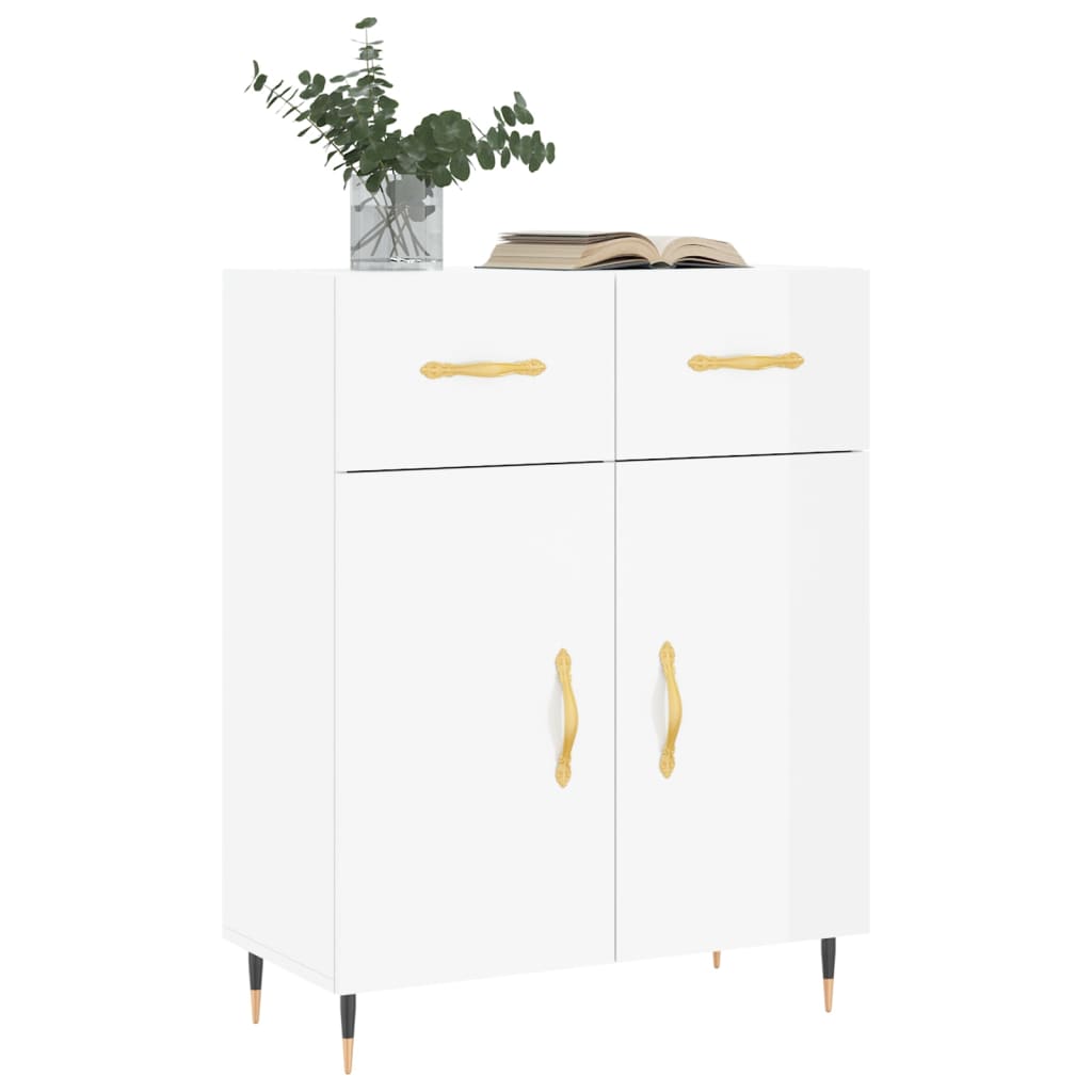 Sideboard Hochglanz-Weiß 69,5x34x90 cm Holzwerkstoff - Pazzar.ch