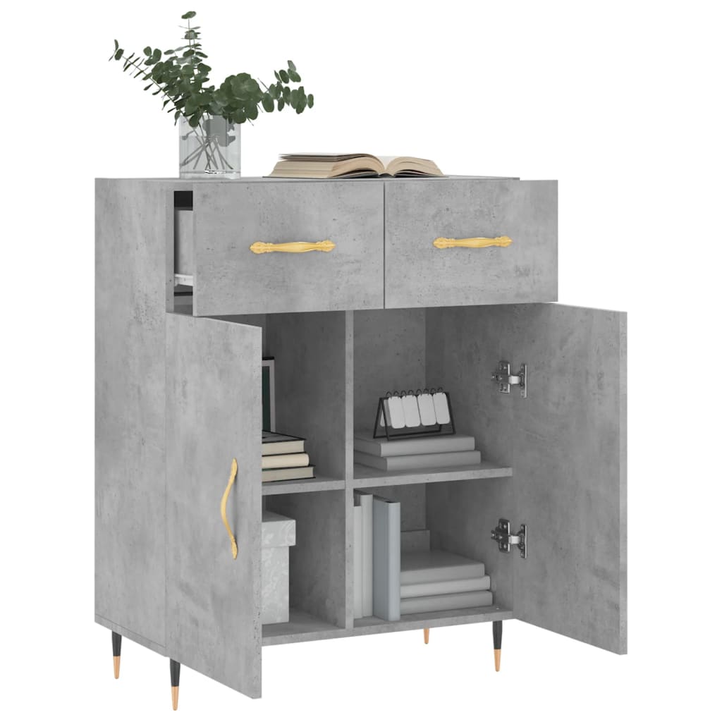 Sideboard Betongrau 69,5x34x90 cm Holzwerkstoff - Pazzar.ch