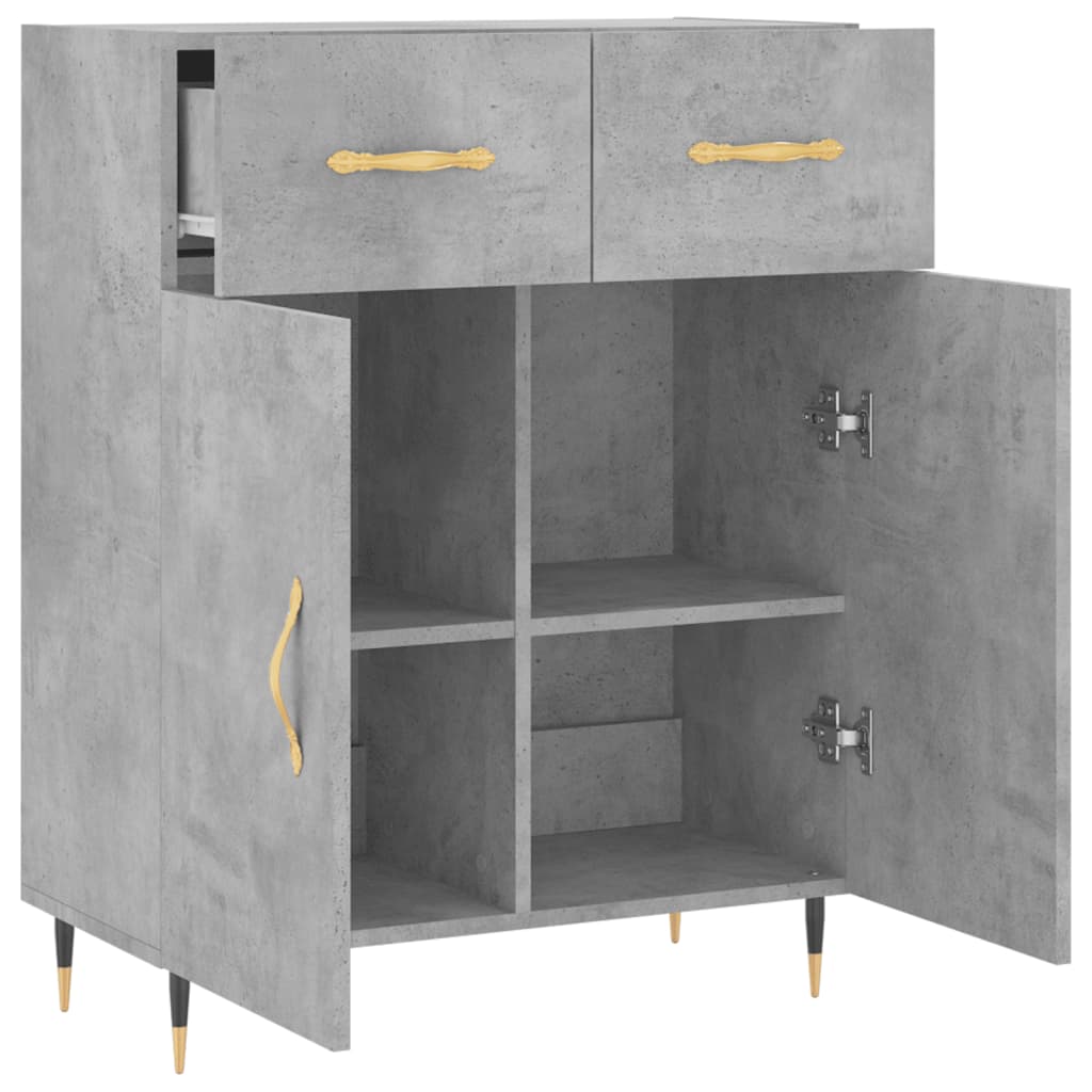 Sideboard Betongrau 69,5x34x90 cm Holzwerkstoff - Pazzar.ch