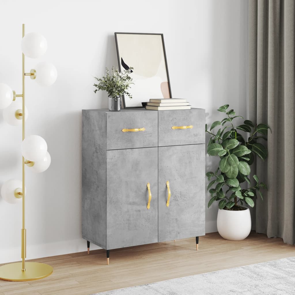 Sideboard Betongrau 69,5x34x90 cm Holzwerkstoff - Pazzar.ch