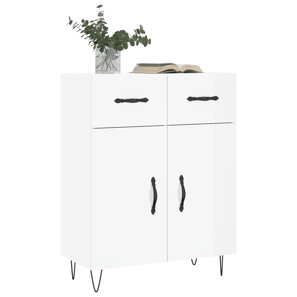 Sideboard Hochglanz-Weiß 69,5x34x90 cm Holzwerkstoff - Pazzar.ch
