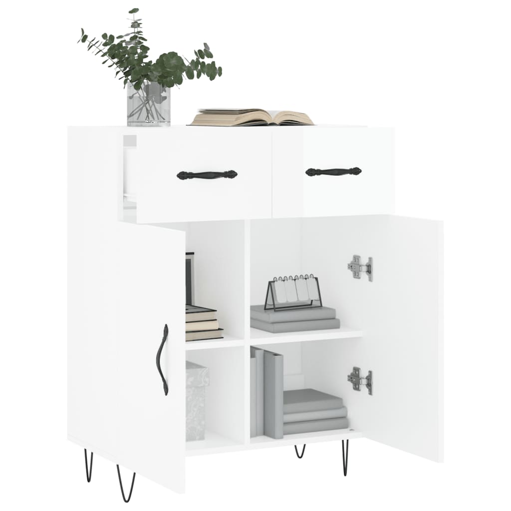 Sideboard Hochglanz-Weiß 69,5x34x90 cm Holzwerkstoff - Pazzar.ch