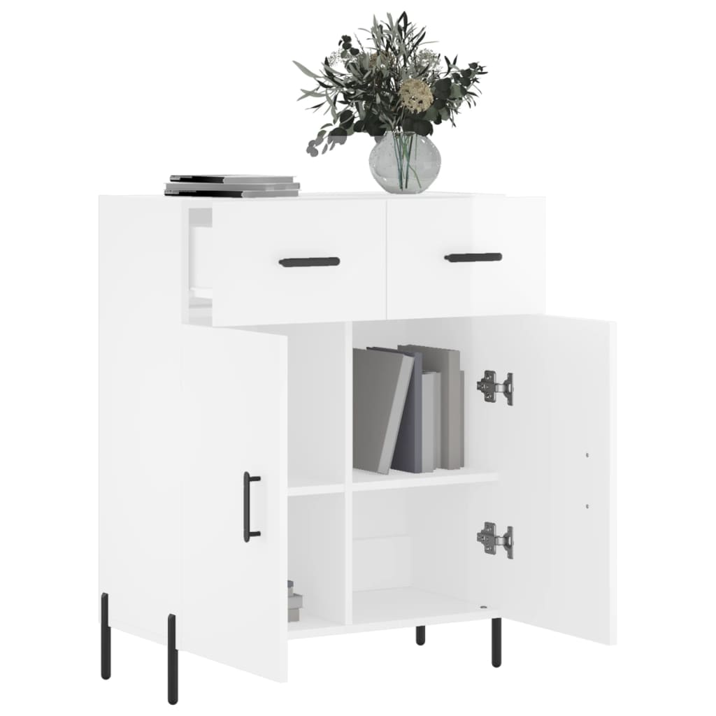 Sideboard Hochglanz-Weiß 69,5x34x90 cm Holzwerkstoff - Pazzar.ch