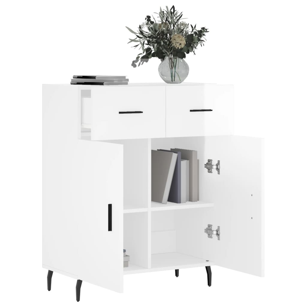 Sideboard Hochglanz-Weiß 69,5x34x90 cm Holzwerkstoff - Pazzar.ch