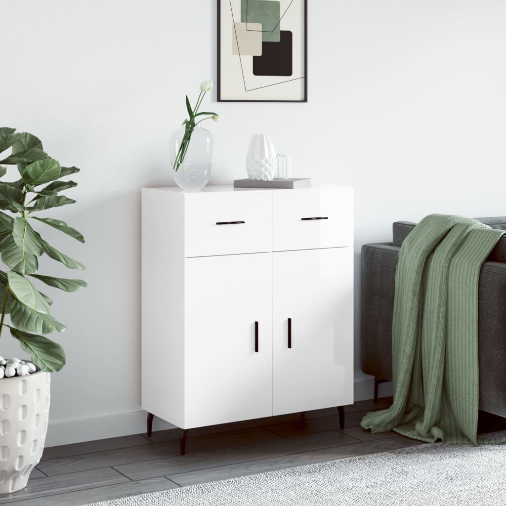 Sideboard Hochglanz-Weiß 69,5x34x90 cm Holzwerkstoff - Pazzar.ch
