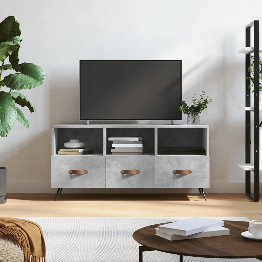 TV-Schrank Betongrau 102x36x50 cm Holzwerkstoff - Pazzar.ch
