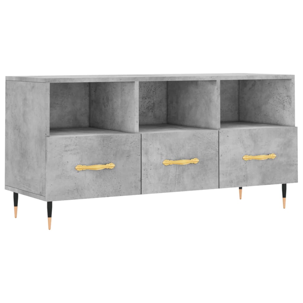 TV-Schrank Betongrau 102x36x50 cm Holzwerkstoff - Pazzar.ch